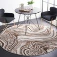 thumbnail image 2 of SAFAVIEH Meadow Joey Abstract Area Rug, Brown/Beige, 6'7" x 6'7" Round, 2 of 10