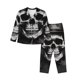 thumbnail image 1 of Balery Black White Hat Skull Conjunto de Pijama con Estampado para Mujer, Conjunto de Dos Piezas con Manga Larga, Ropa de Dormir Suave con Bolsillos, Pijamas Cómodos-Small, 1 of 7