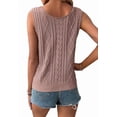 thumbnail image 3 of Women Sleeveless Tank Tops Cable Knit Sweater Vests V Neck Casual Clothes SummerTrendy Outfits 2025 Dark Pink XL, 3 of 7