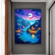 thumbnail image 3 of (11CTACC-3220__C__ 50x65) Hilo algodón ecológico para bordado 11CT impresión 3 hebras 50x65cm Kit serie paisaje en punto cruz Moonlight River House, 3 of 9