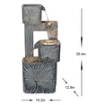 thumbnail image 7 of 3 Tiers Square Modern Cascading Water Fountain Outdoor with Warm White LEDS, 7 of 7