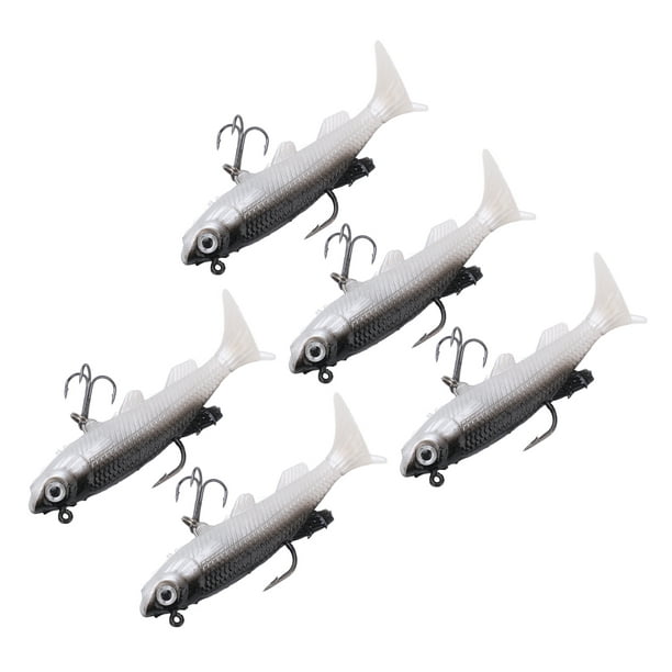 FAGINEY 5pcs Soft Body Sinking Swimbait T Tail Soft PVC Bass Lure Trout Bait  For Saltwater Freshwater Fishing,Sinking Swimbaits,Soft Fishing Lures 