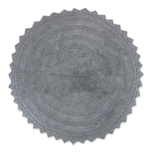 Alfombra de baño DII Crochet Collection reversible redonda gris 70 cm