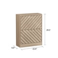 thumbnail image 2 of MONSLIPA Free Standing Tipping Bucket Shoe Cabinet with Compartments, 2 Drawer Shoe Cupboard for Hallway Entryway, 2 of 6