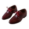 thumbnail image 5 of Povozer Formal Dress for Boy Casual School Formal Lace up Dress Shoes for Boy(Red,2.5 Big Kids), 5 of 6