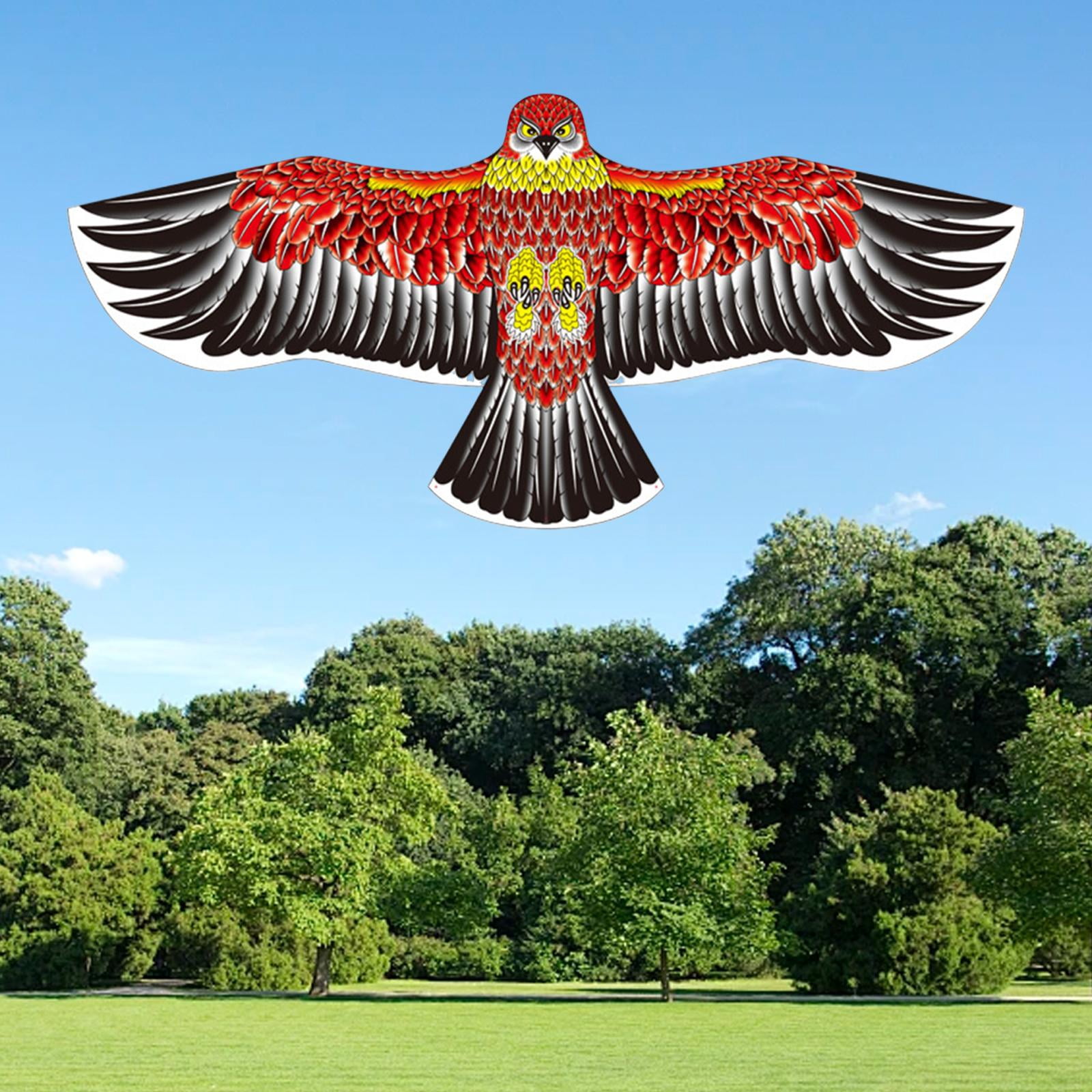LeeQinersw 65" Eagle Flying Kite, Adults Kids Play Toy, Outdoor Activities Park Family Game Beige Red