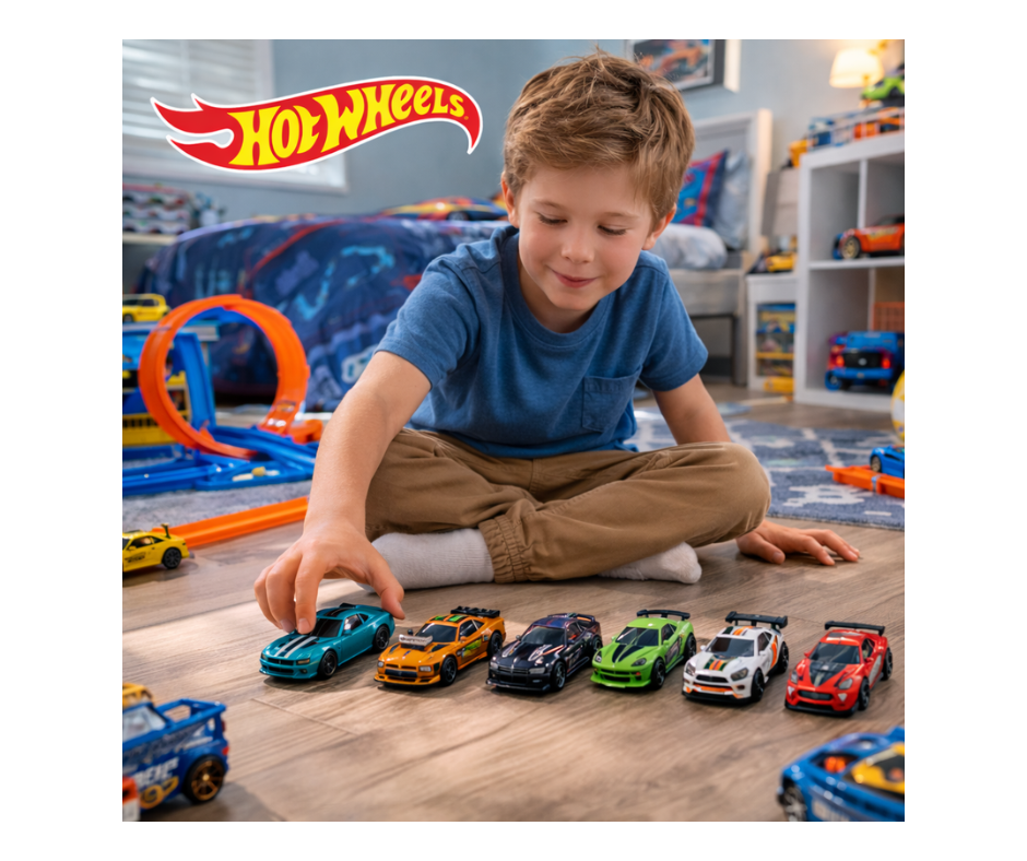 Hot Wheels Baja Blazers 5-Pack – 1:64 Scale Die-Cast Cars, Bull Whip, ’87 Dodge D100, Ford Bronco R, Mountain Mauler & ’17 Jeep Wrangler