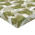 thumbnail image 4 of Ambesonne Autumn Leaves Fitted Sheet, Botany Romantic Leaf, Twin XL Size, Pistachio Green White, 4 of 5