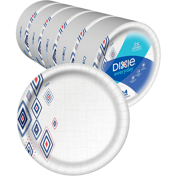 Dixie Everyday Paper Plates,10 1/16" Dinner Size Printed Disposable