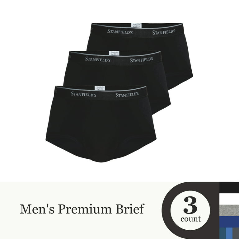Stanfield's Men's 3 Pack Premium Cotton Regular Rise Briefs