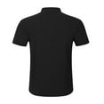 thumbnail image 5 of JUUYY Stand Collar Shirts for Men - Half Button-Up Pullover Tees, Slim Fit Solid Short Sleeve Tops for Casual Wear Black XL, 5 of 6
