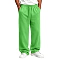 thumbnail image 5 of Men's Sweatpants Loose Fit Joggers Pockets Drawstring Heavyweight Fleece Lounge Athletic Pants for Men Fluorescent Green 3XL, 5 of 6