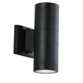 thumbnail image 2 of JONATHAN Y Duo 6" 2-Light Modern Midcentury Cylinder Outdoor Metal/Glass Integrated LED Wall Sconce with Uplight, Black, 2 of 7