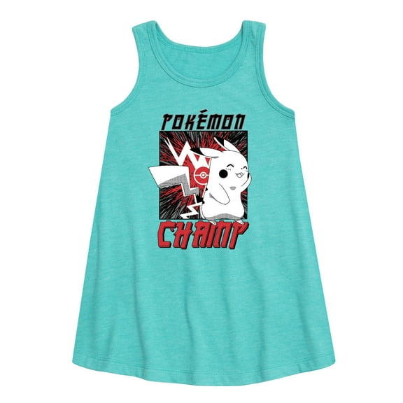 Pokémon - Champ Pikachu Shy - Youth Girls A-line Dress