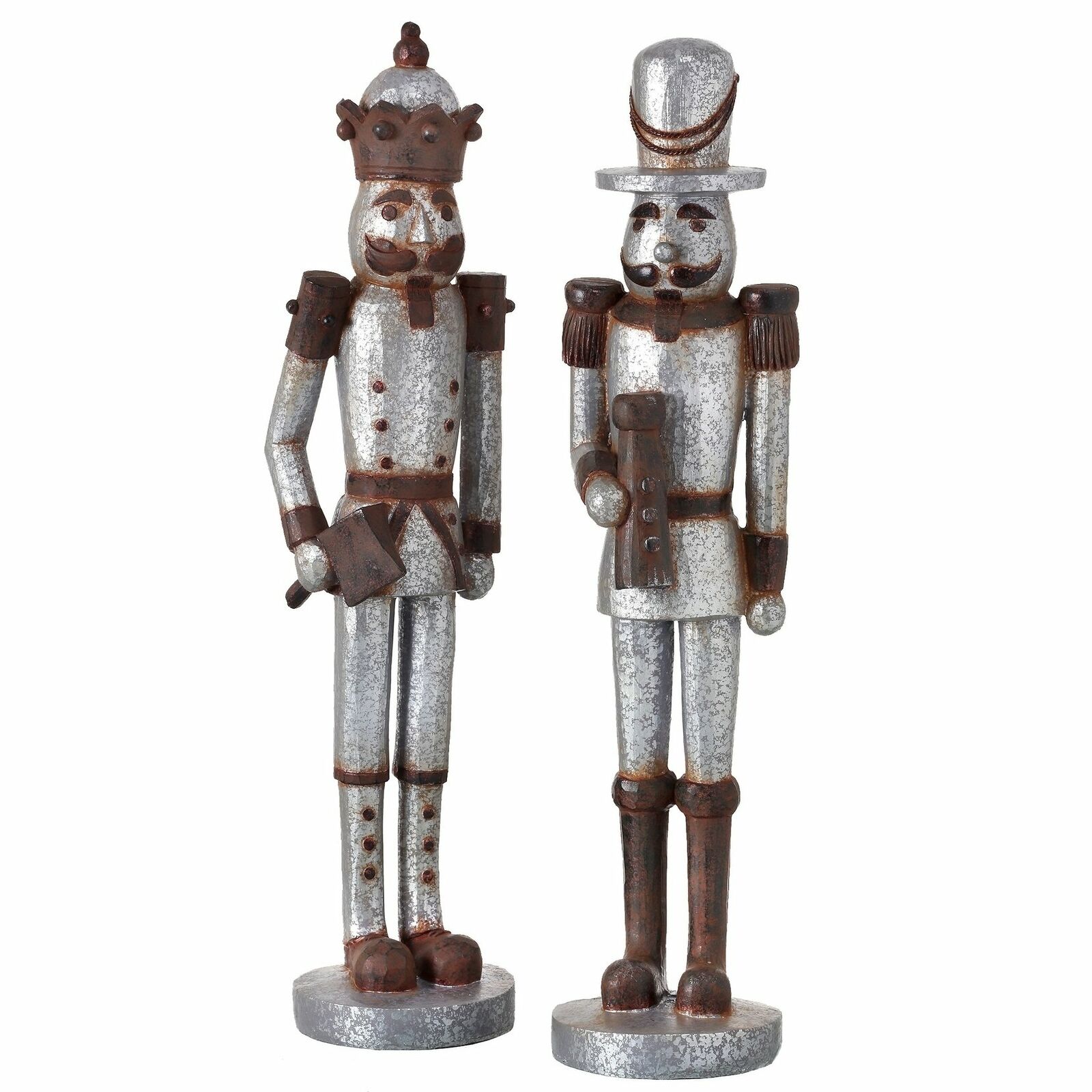 15 Inch Resin Rustic Urban Nutcracker 2 Piece Set