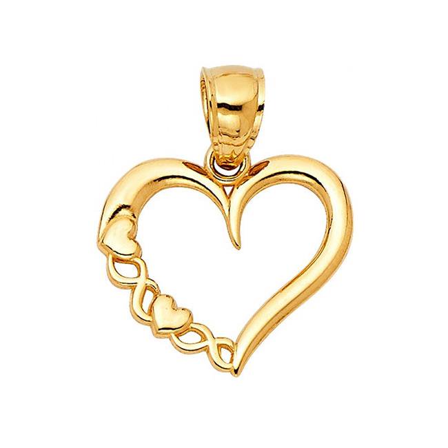 precious stars precious stars jewelry 14k yellow gold fancy heart dangling pendant walmart com walmart