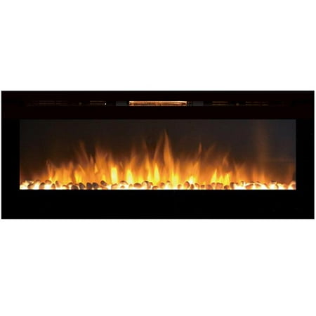 

Astoria 60 in. Built-in Ventless Heater Recessed Wall Mounted Electric Fireplace - Pebble