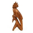 thumbnail image 3 of Wooden Hand Carved Cockatoo Parrot Bird Statue Figurine Sculpture Art Decorative Rustic Home Decor Accent Gift Handcrafted Decoration Handmade, 3 of 5