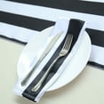 thumbnail image 4 of BalsaCircle 12 x 108 in Black White Stripes Satin Table Top Runner, 4 of 7