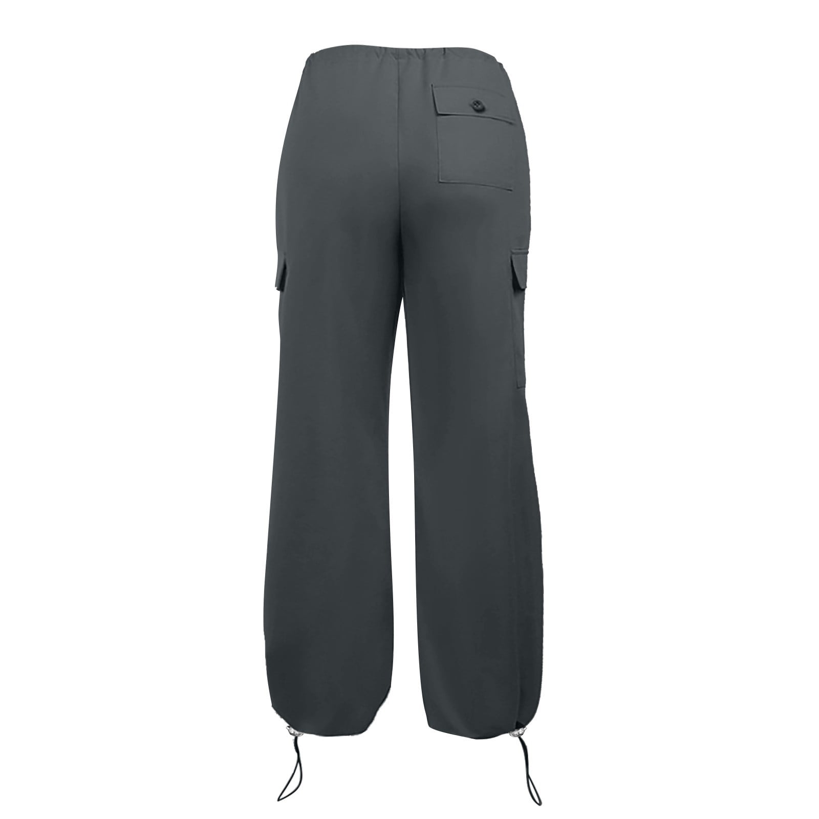 CBGELRT Women Big Pockets Cargo Pants Drawstring Oversized Pants Female  Streetwear Solid Color Sweatpants Joggers Trousers