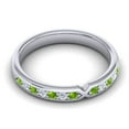 thumbnail image 3 of 0.30 Ct New Round Cut Natural Diamond Peridot Gemstone Anniversary Eternity Band for her Solid 18K White Gold Size 6.5 by Diamond-Capitals, 3 of 8