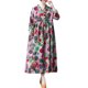thumbnail image 1 of Vestido de manga larga vintage para mujer con bolsillos Vestido de otoño informal suelto con estampa Tomshoo Vestido, 1 of 2