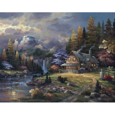James Lee Mountain Hideaway - Mountain Hideaway Stretched Canvas - James Lee (22 x 28)