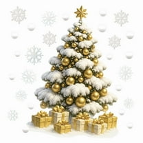 chaungfeng Christmas Glass Sticker, Removable Waterproof Antistatic Decal, Christmas Tree Pattern, for Bedroom Background, Living Room, Kitchen, Home, Office, Party, Shop Window