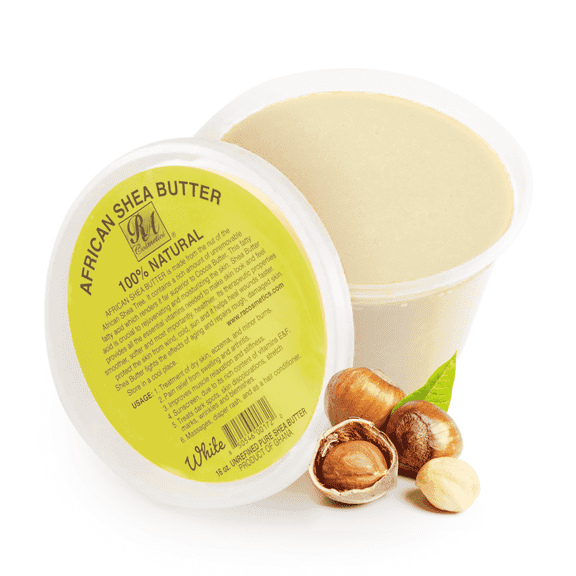 RA Cosmetics Pure Shea Butter 16 oz – Natural Moisturizing Body Butter for Skin & Hair – Handcrafted in Ghana