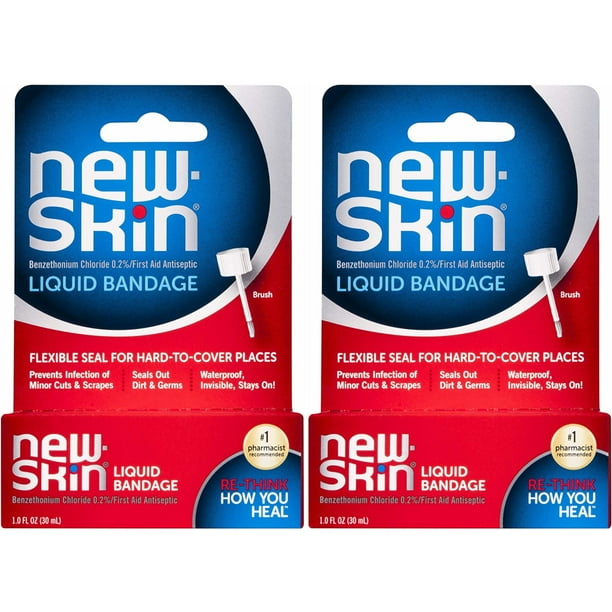2 Pack NewSkin First Aid Antiseptic Liquid Bandage 1 fl oz (30 ml) Each