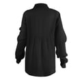 thumbnail image 4 of Conairie Linen Shirts For Women Long Sleeve Regular Fit Collar Button Down Shirts Solid Breathable Soft Beach Vacation Clothes Summer 2026 Black L, 4 of 4