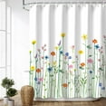 thumbnail image 2 of Floral Shower Curtain for Bathroom Flower Shower Curtain Watercolor Shower Curtain Wildflower Flowered Bathroom Curtain with Hooks Decorative Pretty Plant Shower Curtains, 72" W x 72" H, 2 of 6