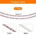 thumbnail image 2 of Uxcell 11 Yard Cadena de Strass de Cristal Cerrada, Tiras de Strass de Cristal, Strass Rosa Rojo con Base Plateada, 2 of 6