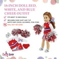 thumbnail image 3 of Emily Rose 18 Inch Doll Clothes and Accessories 7 Piece USA Modern Cheer Cheerleader Outfit, Including Doll Gym Shoes and Pom-Poms! | Compatible with 18" American Girl and Our Generation Dolls, 3 of 9