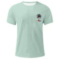 thumbnail image 4 of Fnnxeal Mens T-Shirts, Casual Summer Big and Tall Shirt Loose Graphic Short Sleeves Tees Mint Green Shirt for Men Size 2XL, 4 of 4