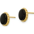 thumbnail image 3 of 14K Yellow Gold Madi K Bezel Onyx Earrings (10 X 7) Made In United States se820, 3 of 6