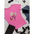 thumbnail image 3 of Butterflies And Daisies. T-Shirt Women -Image by Shutterstock, Female 5X-Large, 3 of 4