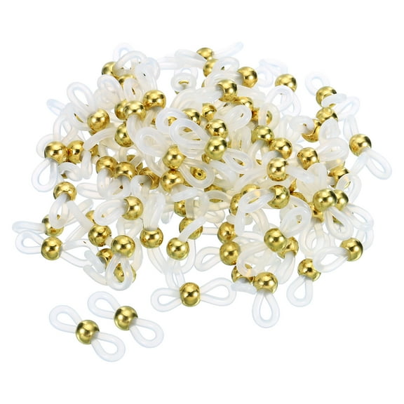Uxcell Eyeglass Chain Connector Adjustable Anti Slip Sunglasses Strap Holder Chain End Loop White Gold 100 Pack