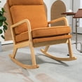 thumbnail image 6 of Triple Tree 2-in-1 Convertible Mid Century Modern Boucle Accent Chair with Solid Wood Frame, Caramel, 6 of 9