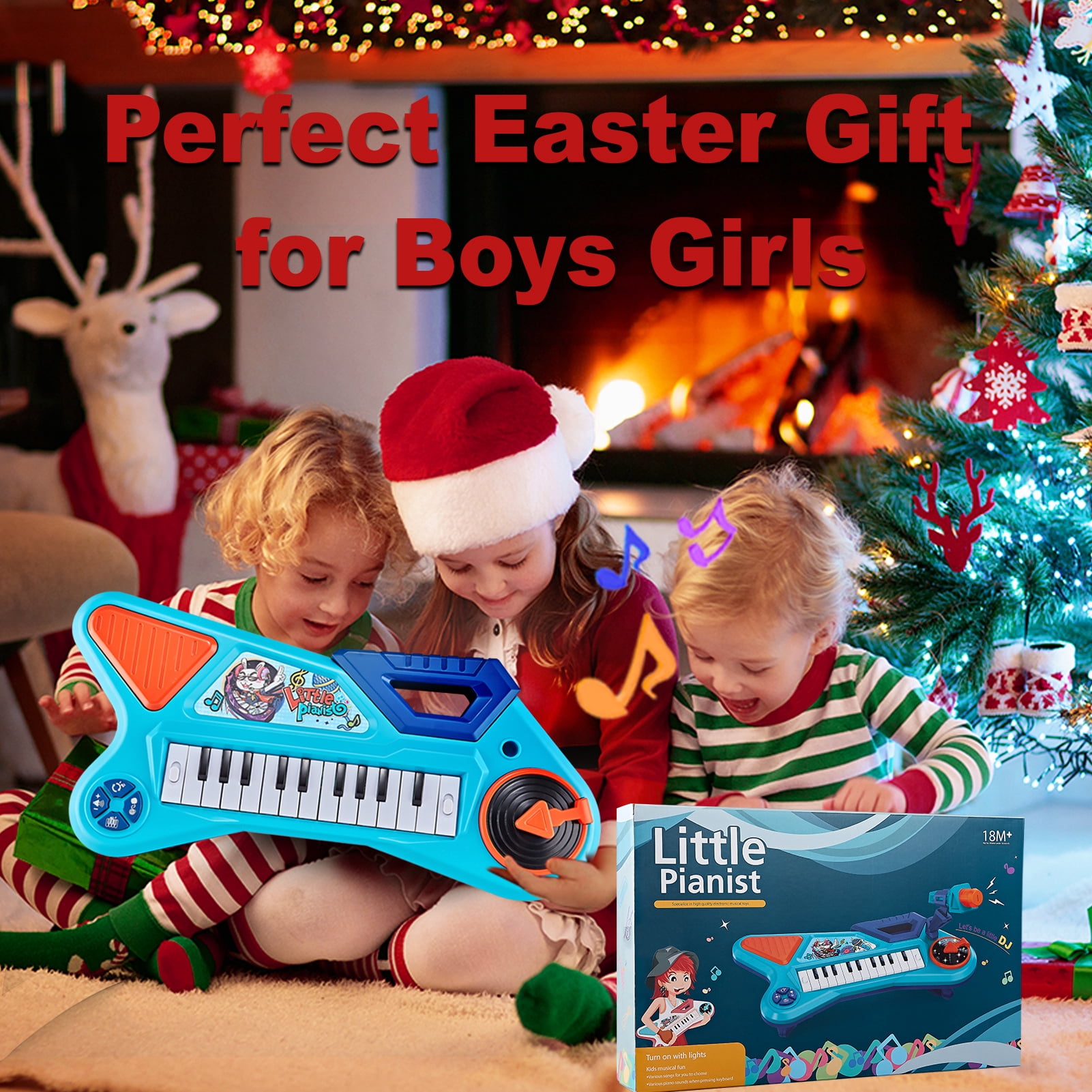 First Birthday Toddler Piano Toys for 1 Year Old Boy Gift Baby Keyboard and Microphone Musical Instruments