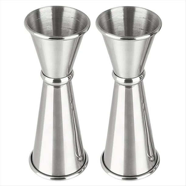 2 Piezas de Medidores para Coctelería, Medidores de Cóctel de 2 Oz y 1 Oz, Accesorios de Bar, Medidora de Cócteles, Plateados