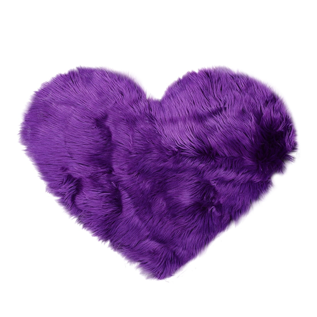 Heart Shaped Faux Fur Shag Area Rug 2.3ftx3ft Purple