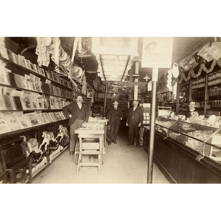 Interior of Stationary Store Selling Newspapers and Magazines Print Wall