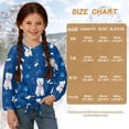 thumbnail image 7 of Xixirimido Blue West Highland White Terrier Pattern Girls Long Sleeve Shirt Kids Crewneck T-Shirts Trendy 3D Graphic Tie-hem Cute Tees for Fall Winter, Size 7-8, 7 of 7
