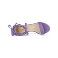 thumbnail image 4 of BLISSFUL STEP Women's Shoes Lace Up Chunky Heels Open Toe Faux Suede Sandals Purple 7, 4 of 7