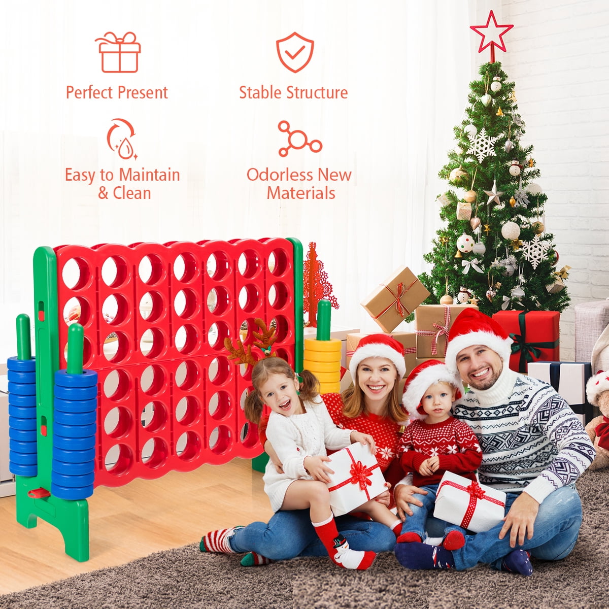 Infans Jumbo 4-to-Score 4 in A Row Giant Game Set Adults Kids Family Fun Indoor Outdoor