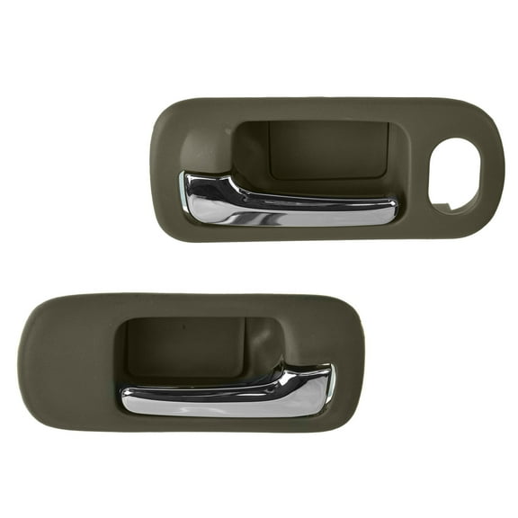TRQ Power Locks Front Chrome & Taupe Inside Door Handle Pair Set for Civic Sedan DHA37426
