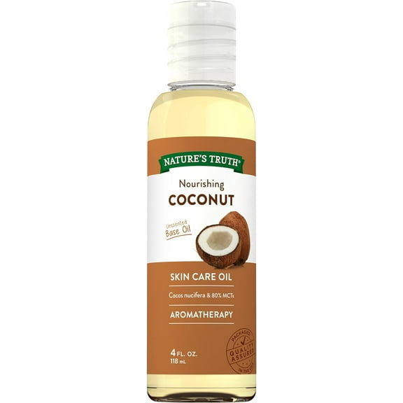 Coconut Oil Liquid For Skin | 4 oz | Unscented Base Oil | Paraben Free | by Nature's Truth