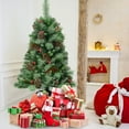thumbnail image 3 of Costway 4 ft Christmas Entrance Tree with Pine Cones Red Berries and Glitter Branches, 3 of 9