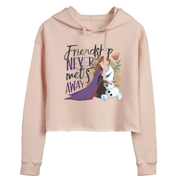 Disney Frozen 2 - Friendship Never Melts Away - Juniors Cropped Pullover Hoodie